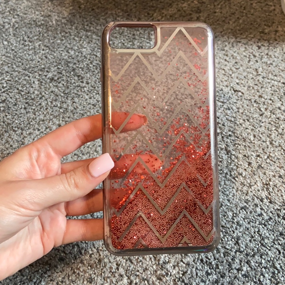 Zig Zag Glitter iPhone Case (8 Plus)